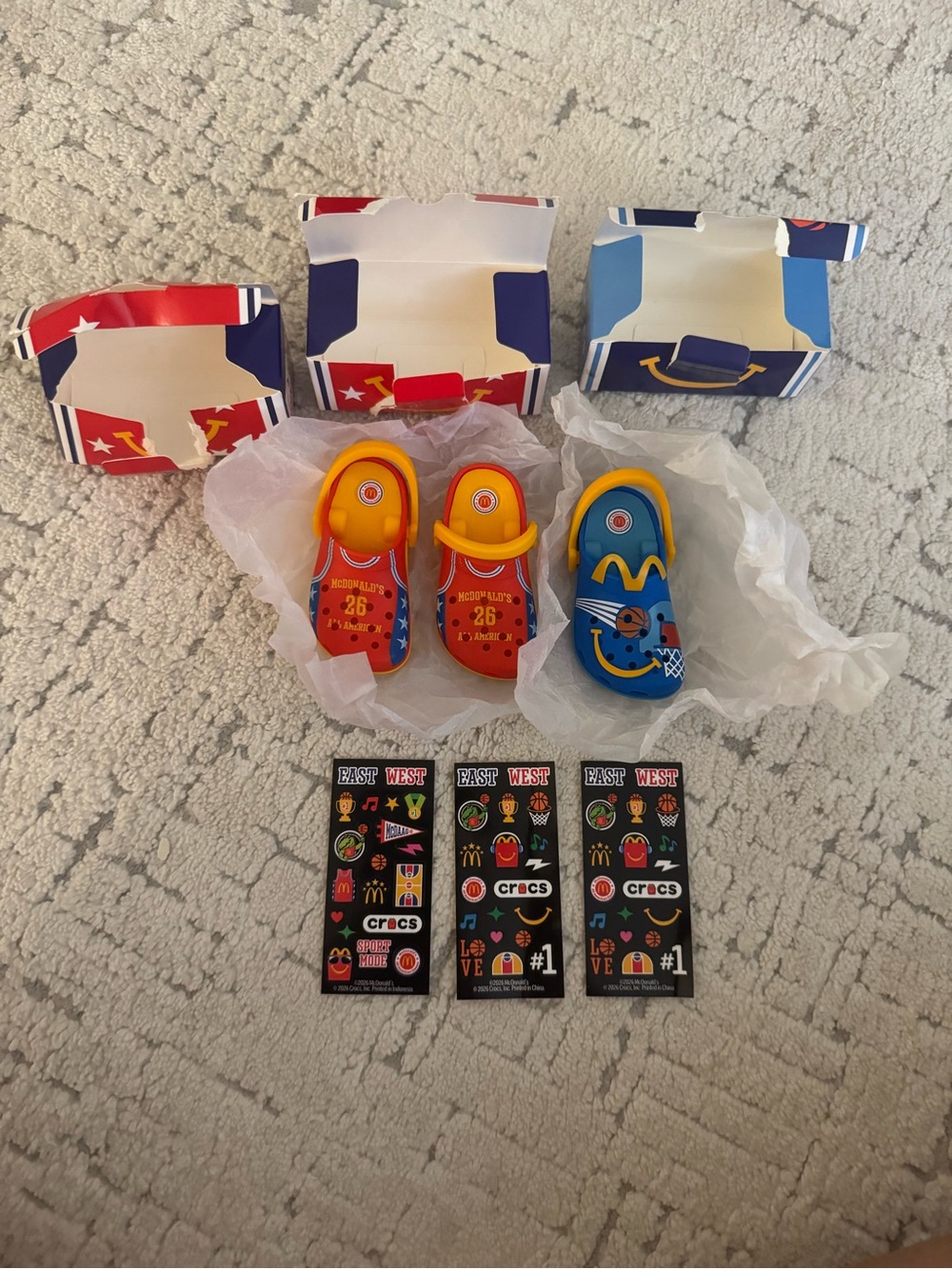 Set of 3 McDonalds Crocs Collectible Keychain Toys